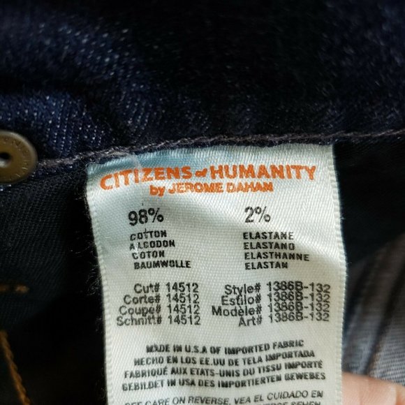 Citizens of Humanity Womens Dani Cropped Straight Leg Jeans Sz 27 Blue Dark Wash - Picture 9 of 9